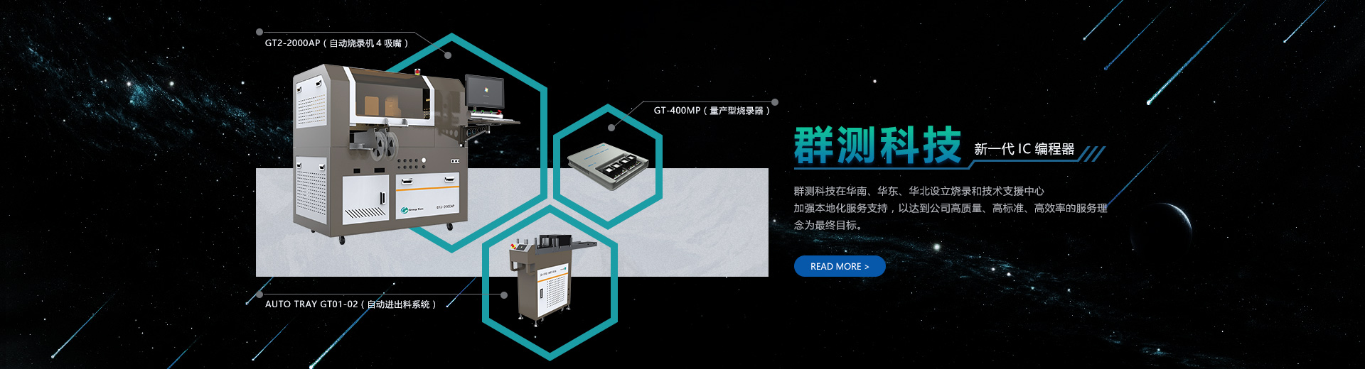 群測(cè)科技在華南、華東、華北設(shè)立燒錄及技術(shù)支援中心，加強(qiáng)本地化服務(wù)支持，以達(dá)到公司高質(zhì)量、高標(biāo)準(zhǔn)、高效率的服務(wù)理念為最終目標(biāo)